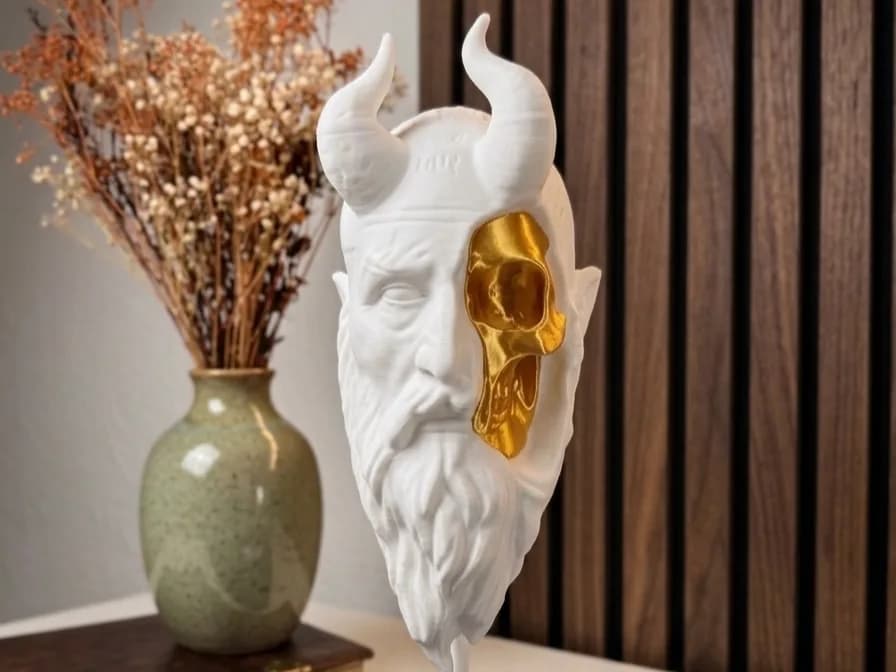Busto Mimir Cabeça Nórdica com Suporte Impressão 3D