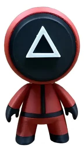 Boneco Squid Game Round Six Mascara Triangulo 8cm - 3d
