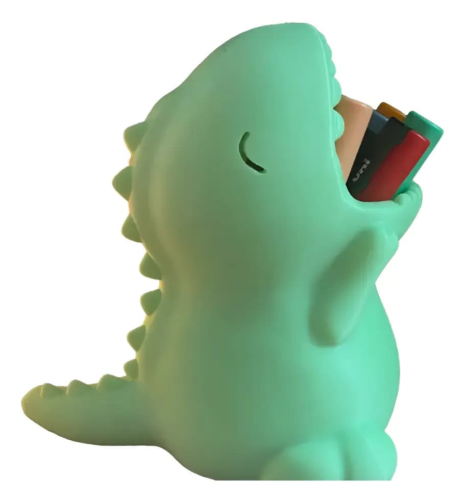 Porta-lápis Dinossauro T-rex 3d 16cm Verde