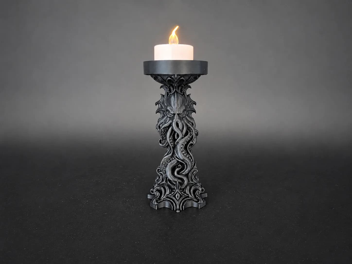 Porta Vela LED Cthulhu Gótico 14 cm Impressão 3D