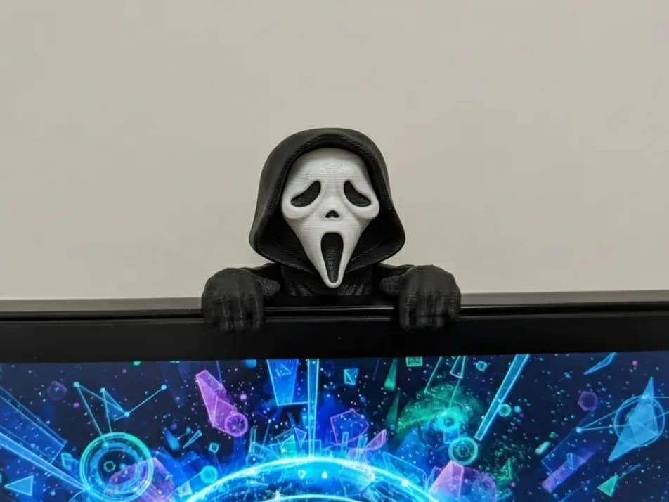 Enfeite de Monitor Fantasma Mascarado Impressão 3D