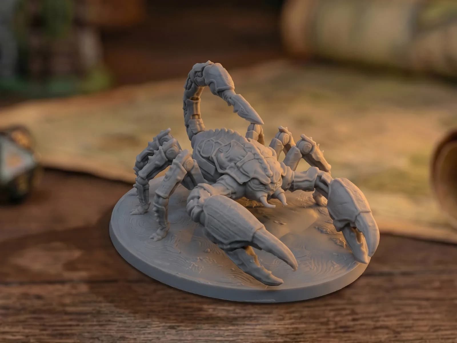 Miniatura Escorpião Mecânico de Ossos Impressão 3D
