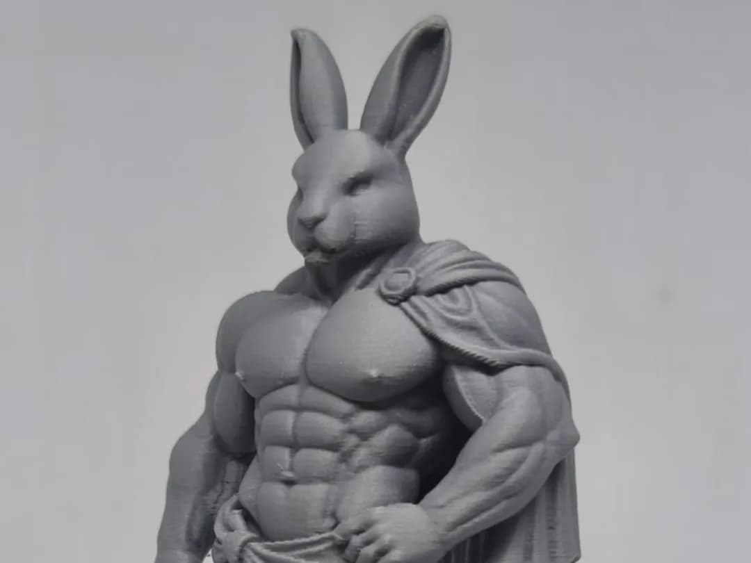 Estatueta Coelho Musculoso Estilo Grego Impressão 3D