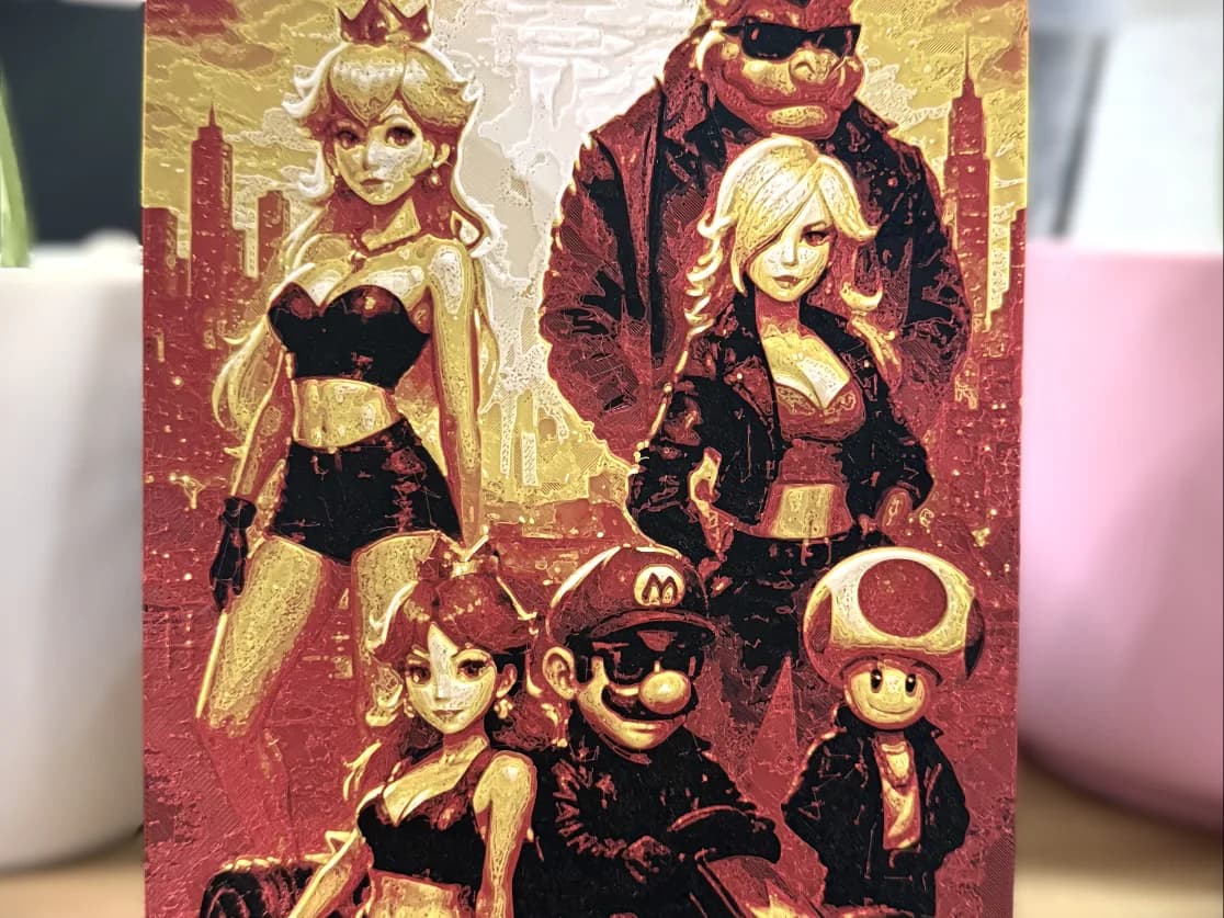 Quadro Decorativo Turma do Kart Estilo Pôster Impressão 3D