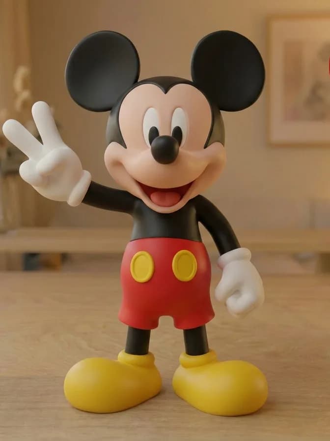 Estatueta Ratinho de Shorts Vermelho 16 cm Impressão 3D