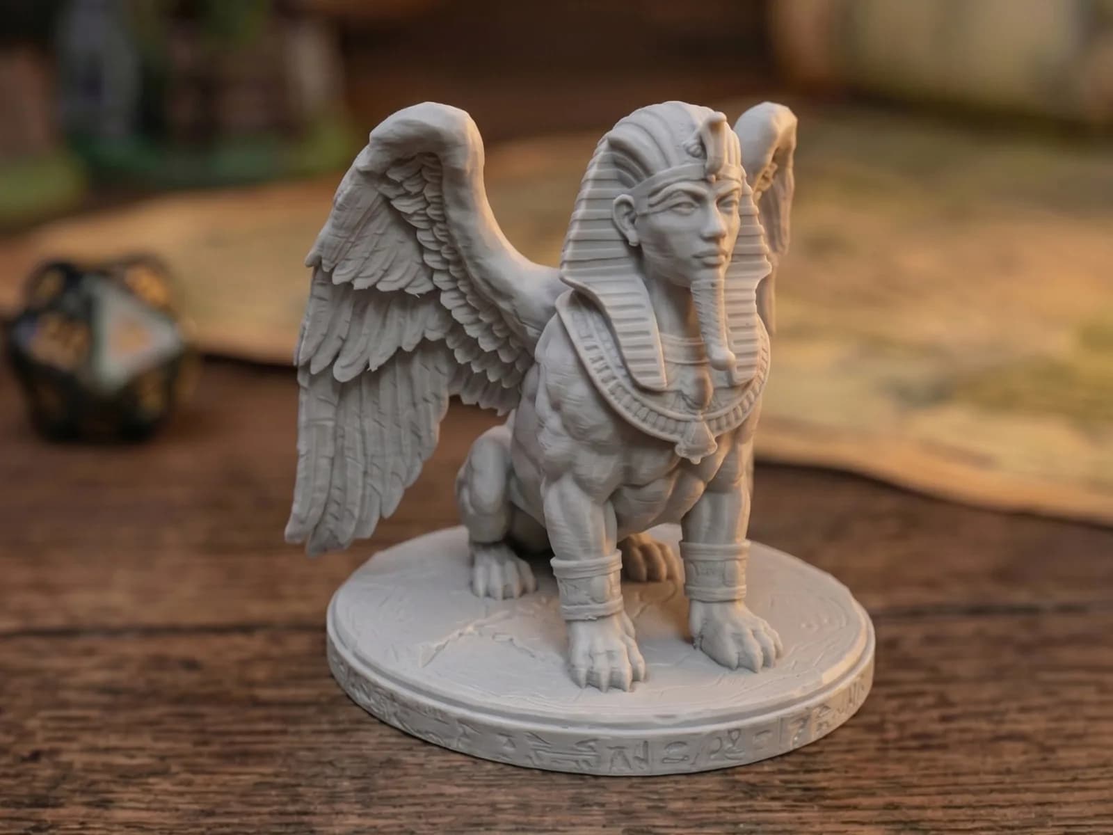 Miniatura Esfinge Guardiã Alada Impressão 3D