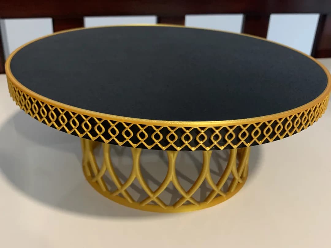 Boleira Glamour com Borda Rendada Impressão 3D