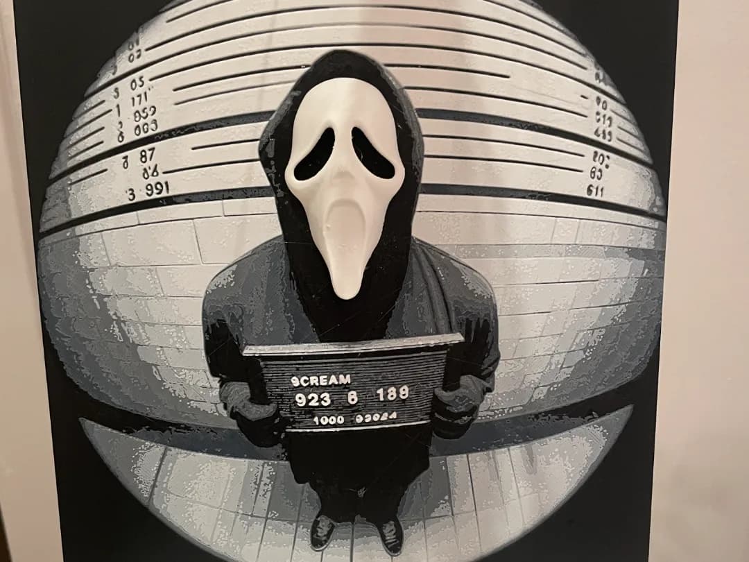 Quadro Mascarado do Terror Fichado em Relevo Impressão 3D