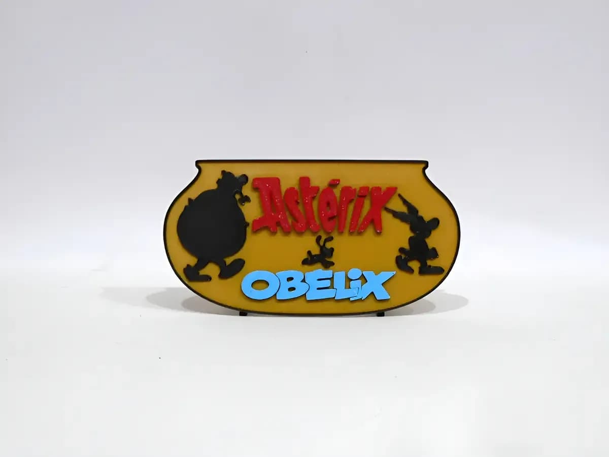 Placa Decorativa Asterix E Obelix Logo - 3d