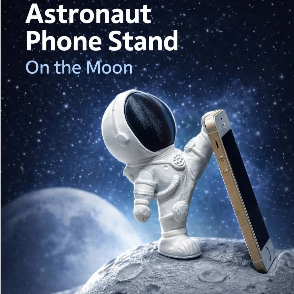 Suporte de Celular Astronauta na Lua Impressão 3D