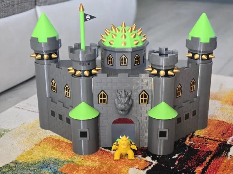 Castelo do Bowser Super Mario com Bandeira Impressão 3D