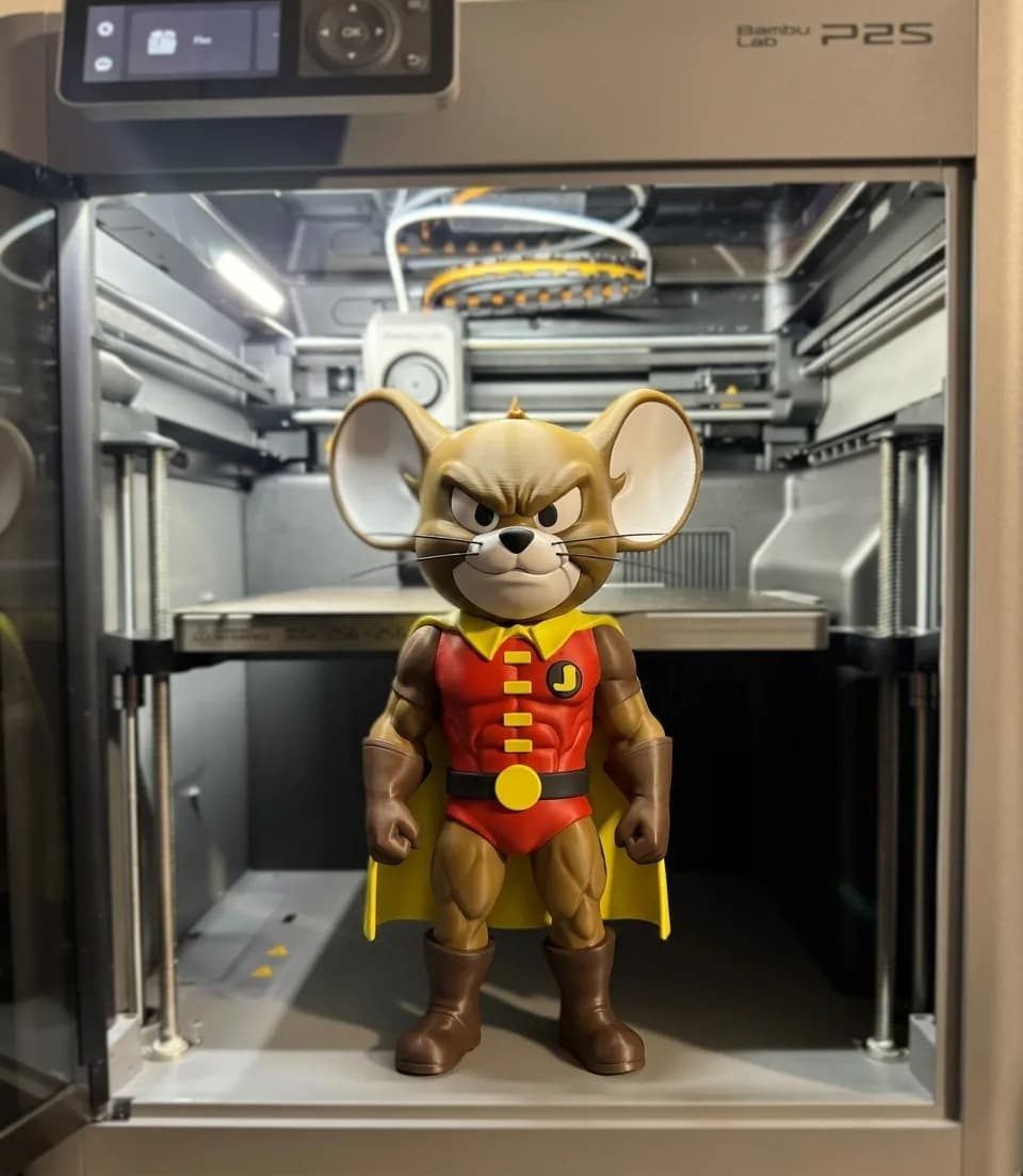 Estatueta Ratinho Herói Mascarado Impressão 3D