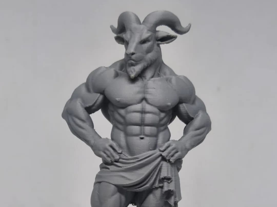 Estatueta Bode Musculoso Estilo Grego Impressão 3D