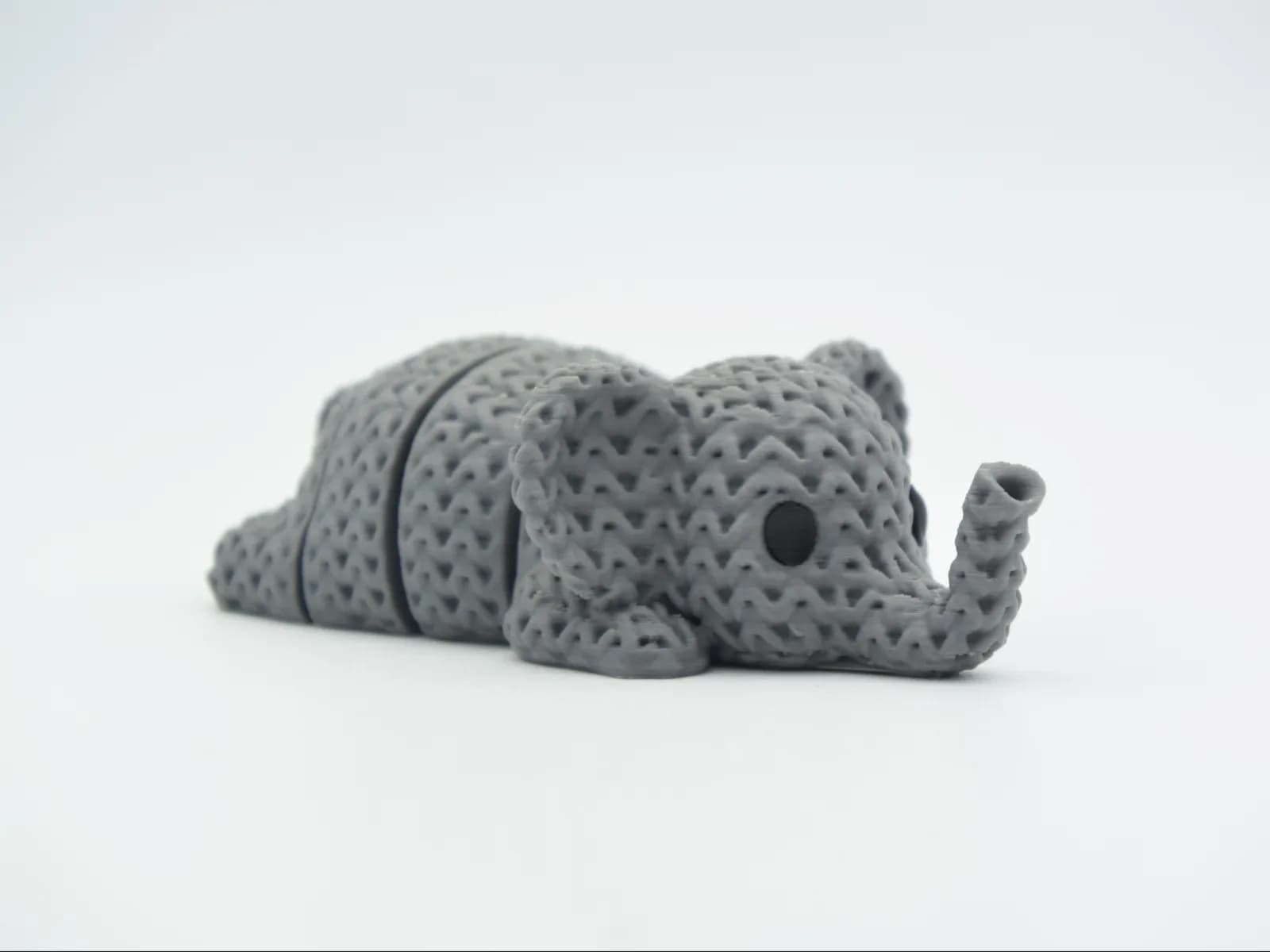 Elefante Articulado Textura Tricô Impressão 3D