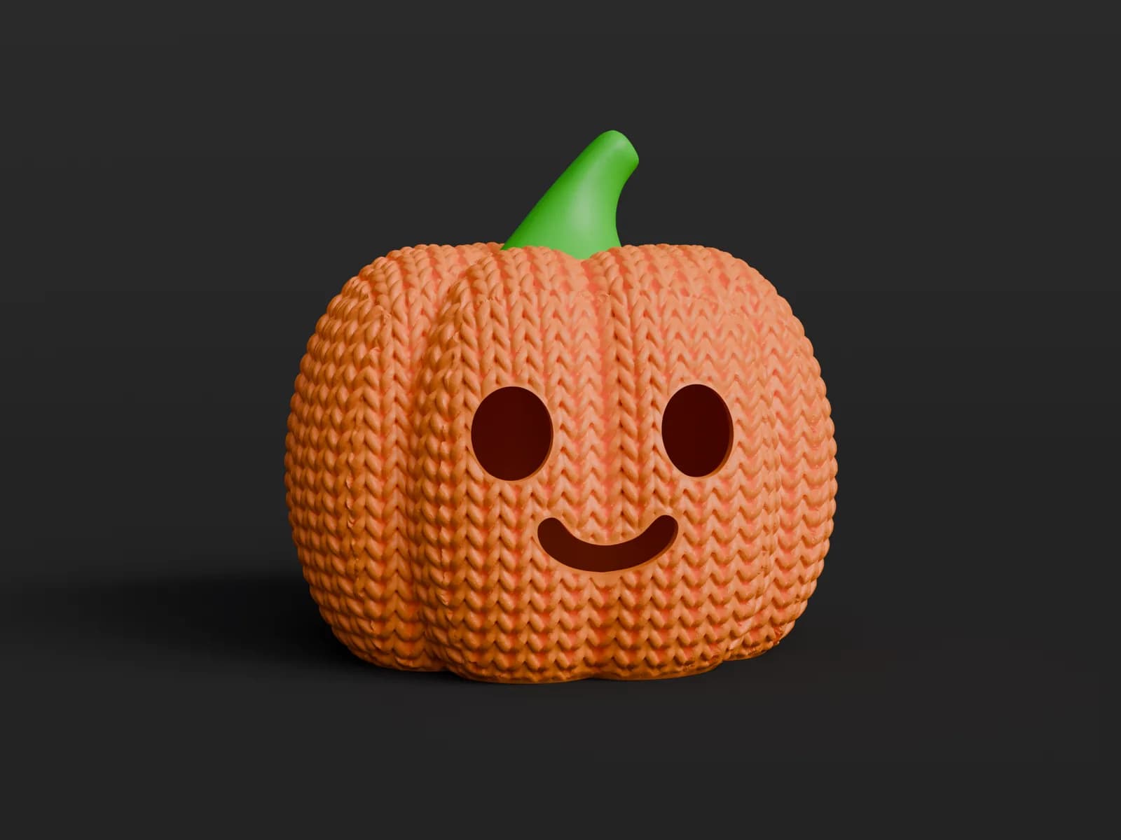 Luminária Abóbora Sorridente Tricô Halloween Impressão 3D