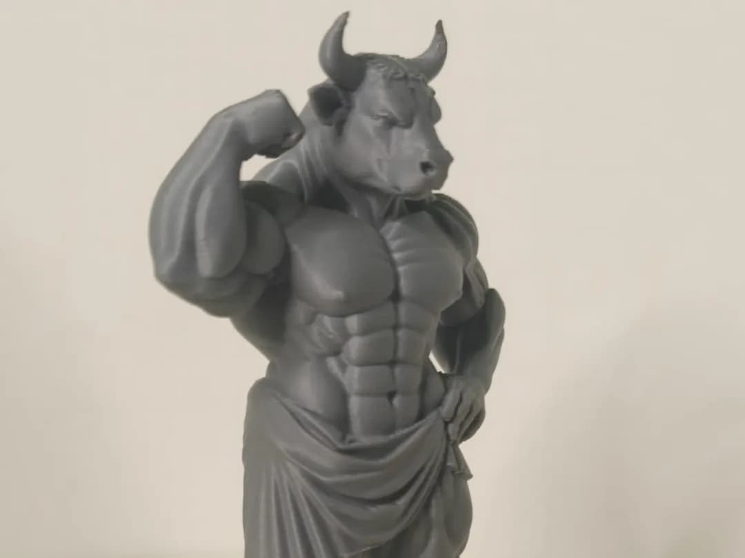 Estatueta Touro Musculoso Estilo Grego Impressão 3D