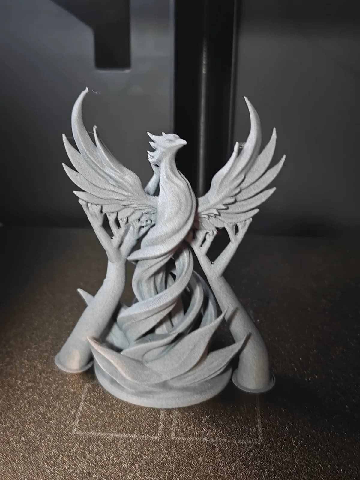 Escultura Fênix Espiral Decorativa Impressão 3D