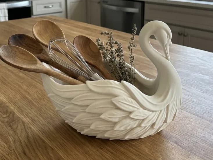 Cisne Porta Utensílios de Cozinha Impressão 3D