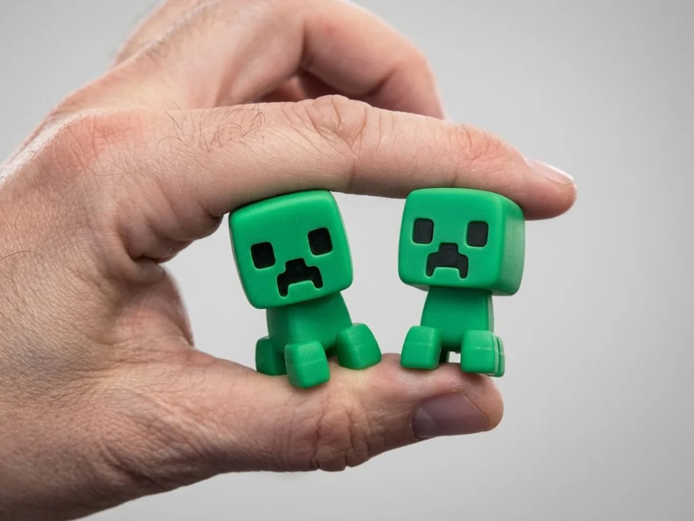 Miniatura Criatura Verde de Blocos Impressão 3D