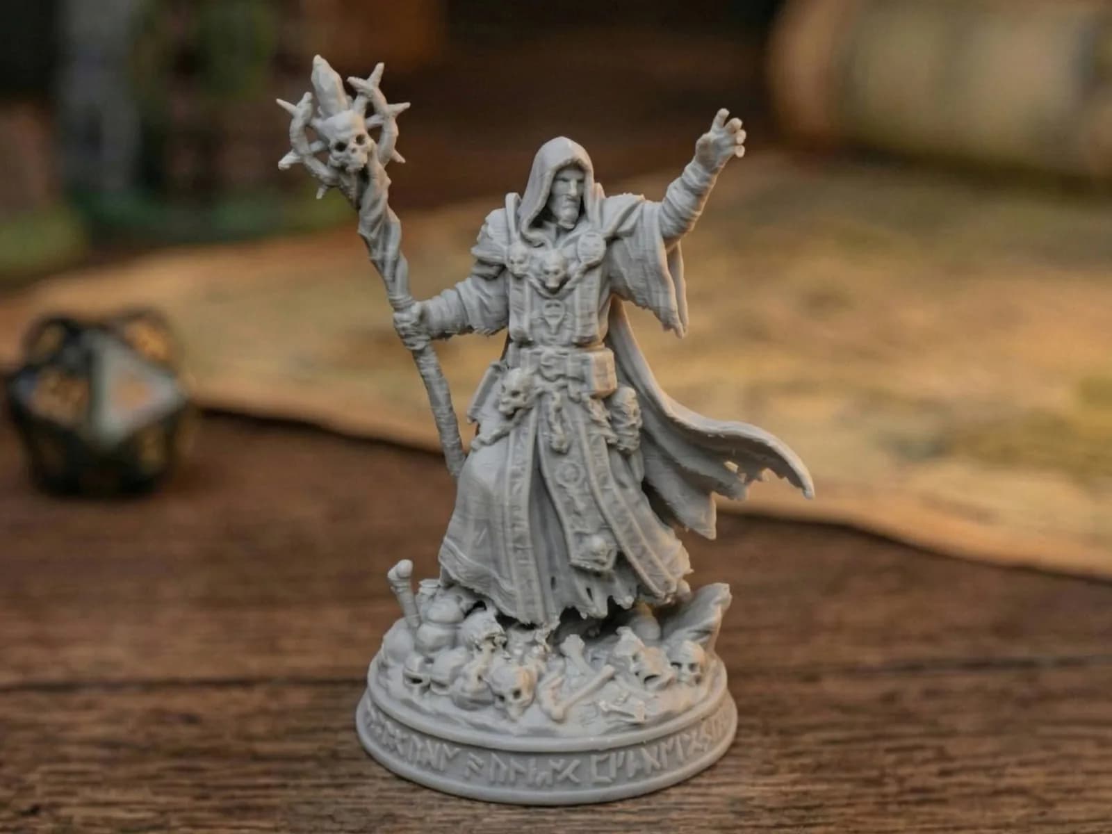 Miniatura Necromante Encapuzado RPG Impressão 3D