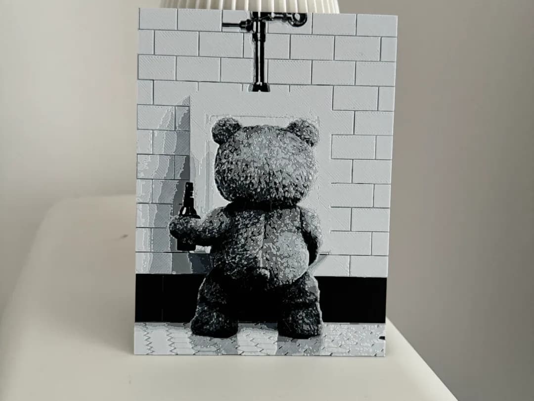Quadro Urso de Pelúcia no Banheiro