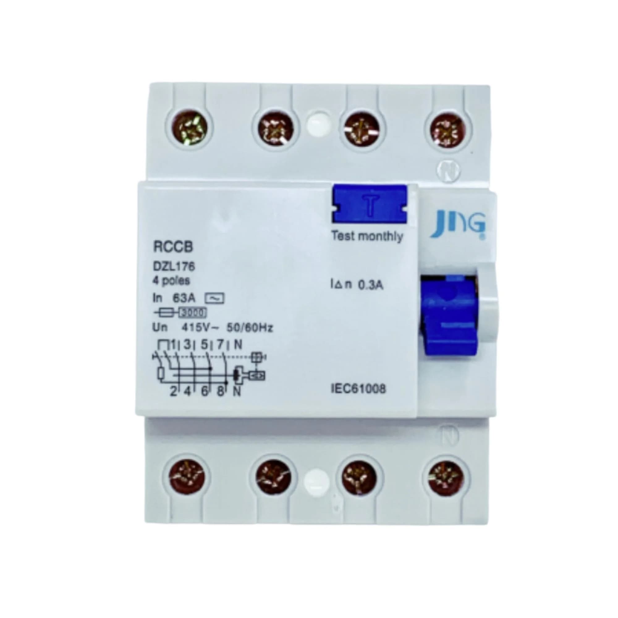 Interruptor Diferencial Tetrapolar 63A DZL176 4P 63A JNG