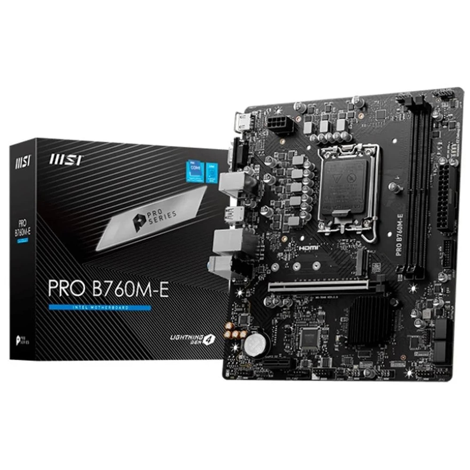 PLACA MAE MSI B760M-E DDR4 INTEL LGA 1700, M-ATX, 2XDDR4, PRETO - PRO B760M-E DDR4