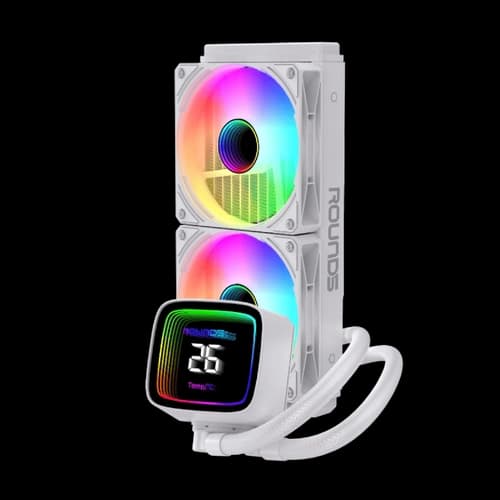WATERCOOLER R5 BOREAH WHITE ARGB COM DYSPLAY 2,1" 240MM - TDP250W