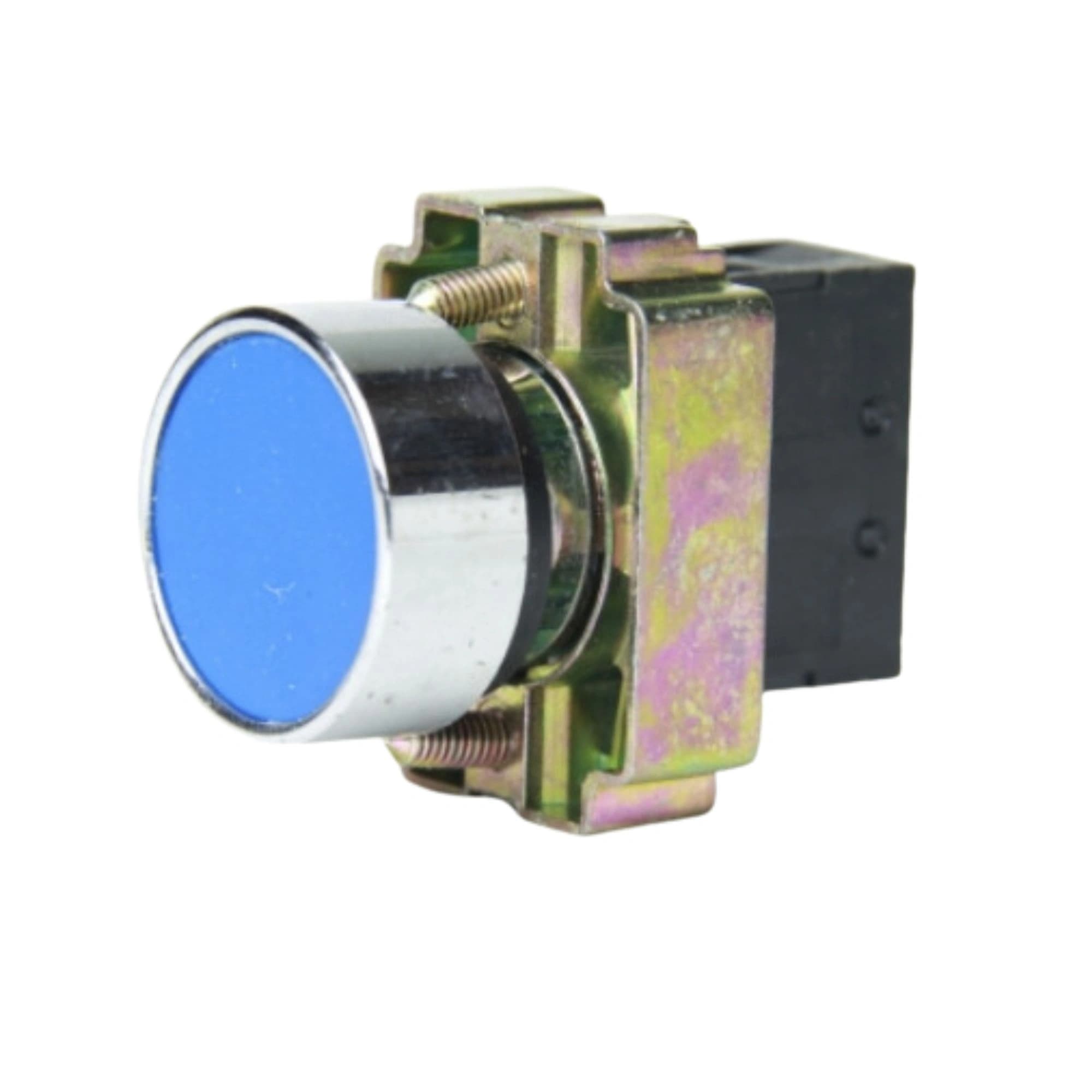 Botão de comando metálico 22mm azul 1NA HB2-BA61