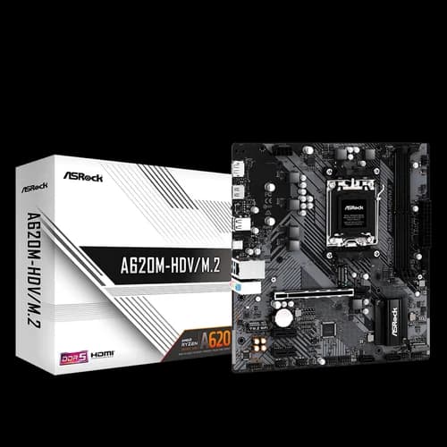PLACA MAE ASROCK A620M-HDV/M.2, CHIPSET A620, AMD AM5, M-ATX, DDR5, 90-MXBLL0-A0UAYZ