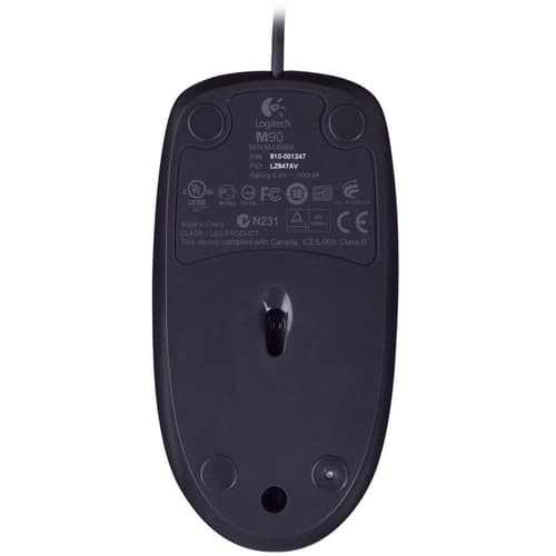 MOUSE LOGITECH M90 USB BLACK AMBIDESTRO USB 1000DPI PRETO