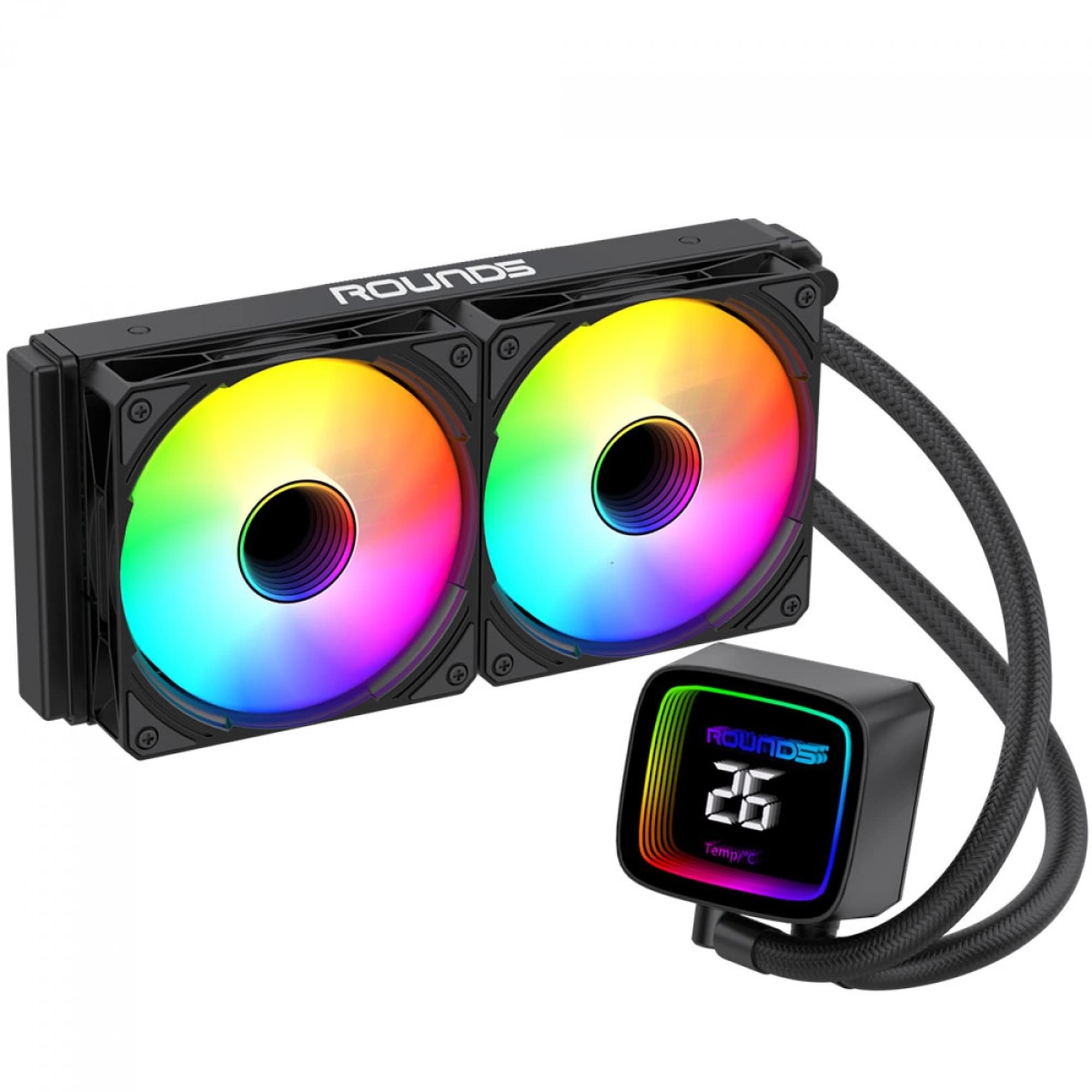 WATERCOOLER R5 BOREAH BLACK ARGB COM DYSPLAY 2,1" 240MM - TDP250W