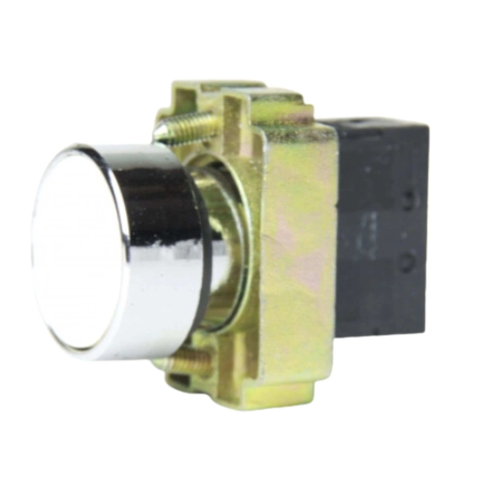 Botão de comando metálico 22mm branco 1NA HB2-BA11