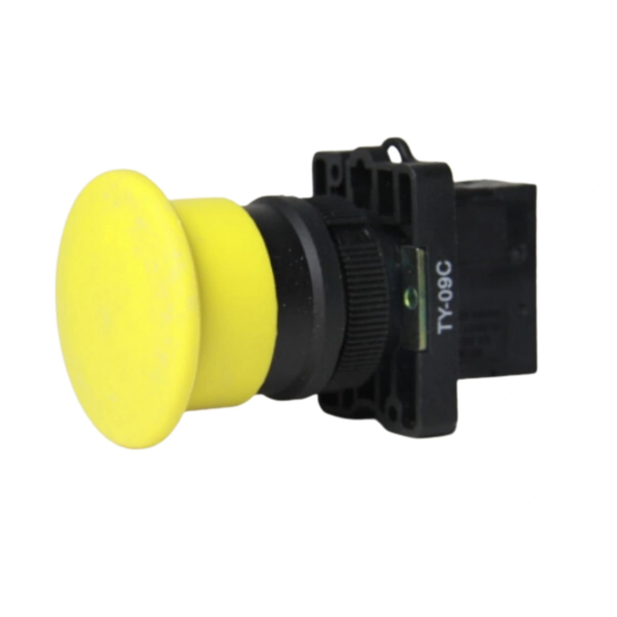 Botão de comando plástico 22mm amarelo 1NA HB2-EC51