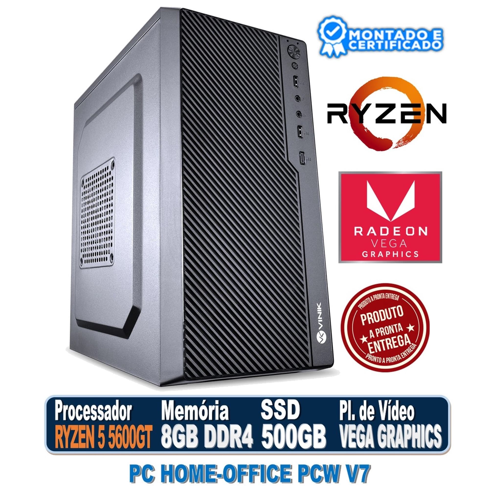 PC HOME OFFICE PCW V7 AMD RYZEN 5 5600GT, 8GB DDR4, SSD 480GB, VEGA GRAPHICS