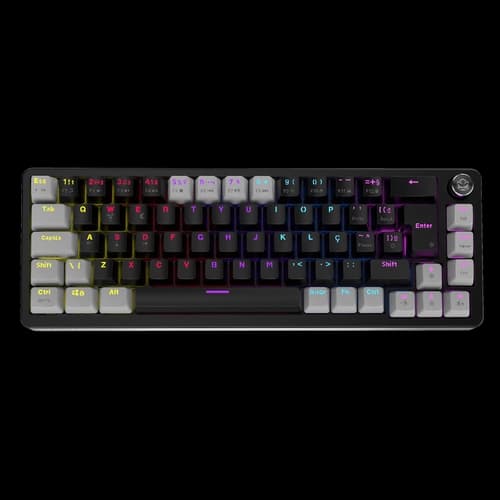 TECLADO GAMER MECANICO PCYES MECKA 65% - BLACK - SWITCH BLUE - LED RAINBOW - TPMKBVBL