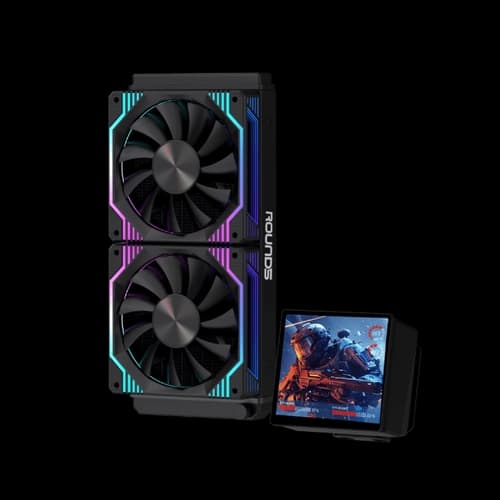 WATERCOOLER R5 ZEPHYRO BLACK ARGB COM TELA DE 4" POLEGADAS 240MM-TDP250W