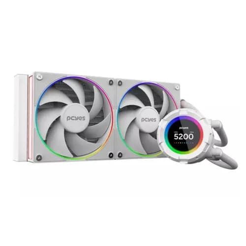 WATERCOOLER PCYES VISION 240MM WHITE GHOST - TELA LCD 2.1 VS240WG