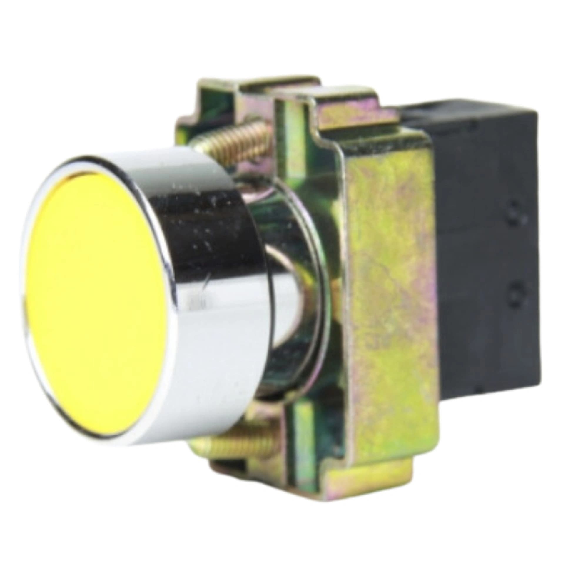 Botão de comando metálico 22mm amarelo 1NA HB2-BA51