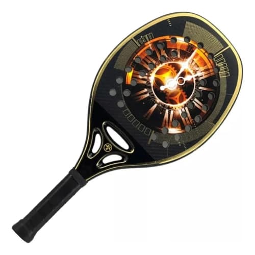 Raquete de Beach Tennis Turquoise Revolution Time 1.3 Gold – Carbono 3K