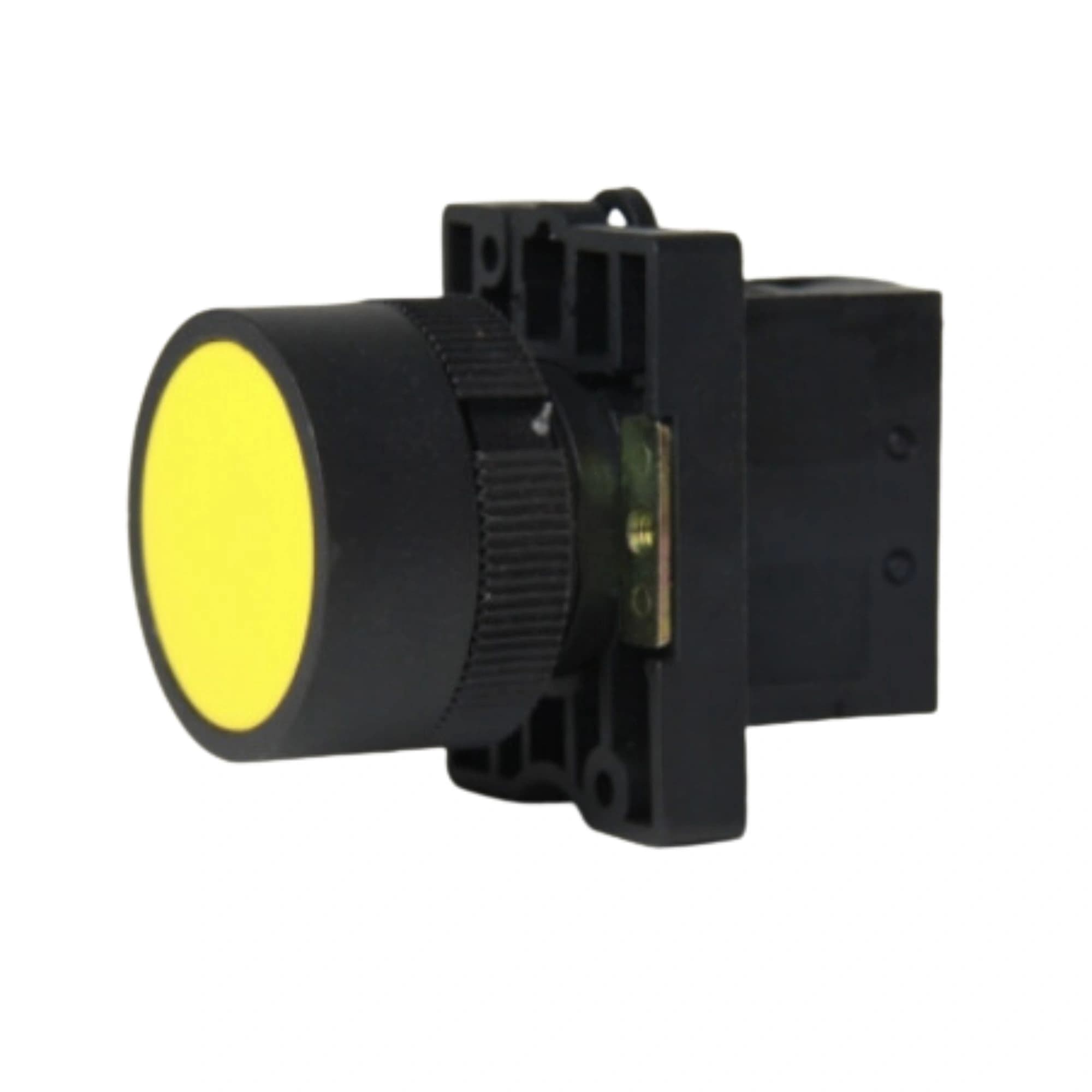 Botão de comando plástico 22mm amarelo 1NA HB2-EA51