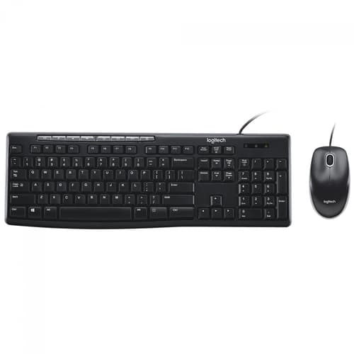 KIT TECLADO E MOUSE LOGITECH C/FIO MK200 ABNT2, PRETO, 920-002718