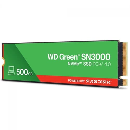 SSD M.2 NVME 500GB WD GREEN LEITURA 5000MB/S GRAVACAO 4100MB/S WDS500G4G0E