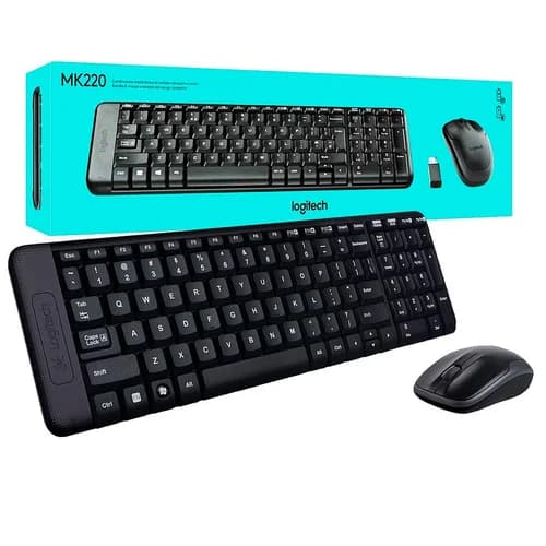 KIT LOGITECH TECLADO E MOUSE SEM FIO MK220 - LAYOUT INTERNACIONAL