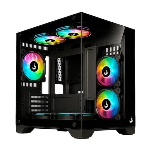 GABINETE GAMER RISE MODE GALAXY GLASS M MINI SEM FANS BLACK RM-GA-GGMN-FB