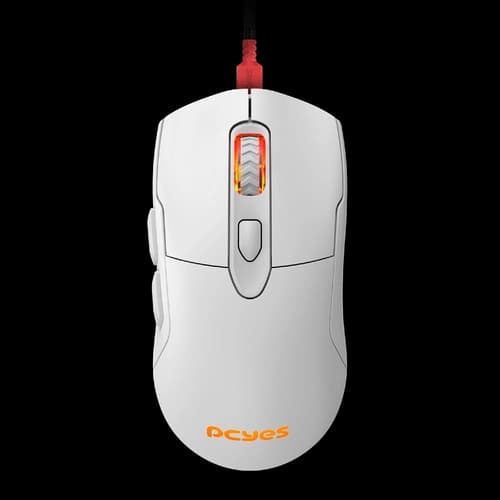 MOUSE GAMER PCYES MALUS WHITE - 12400DPI - RGB - 6 BOTOES PMGMWG
