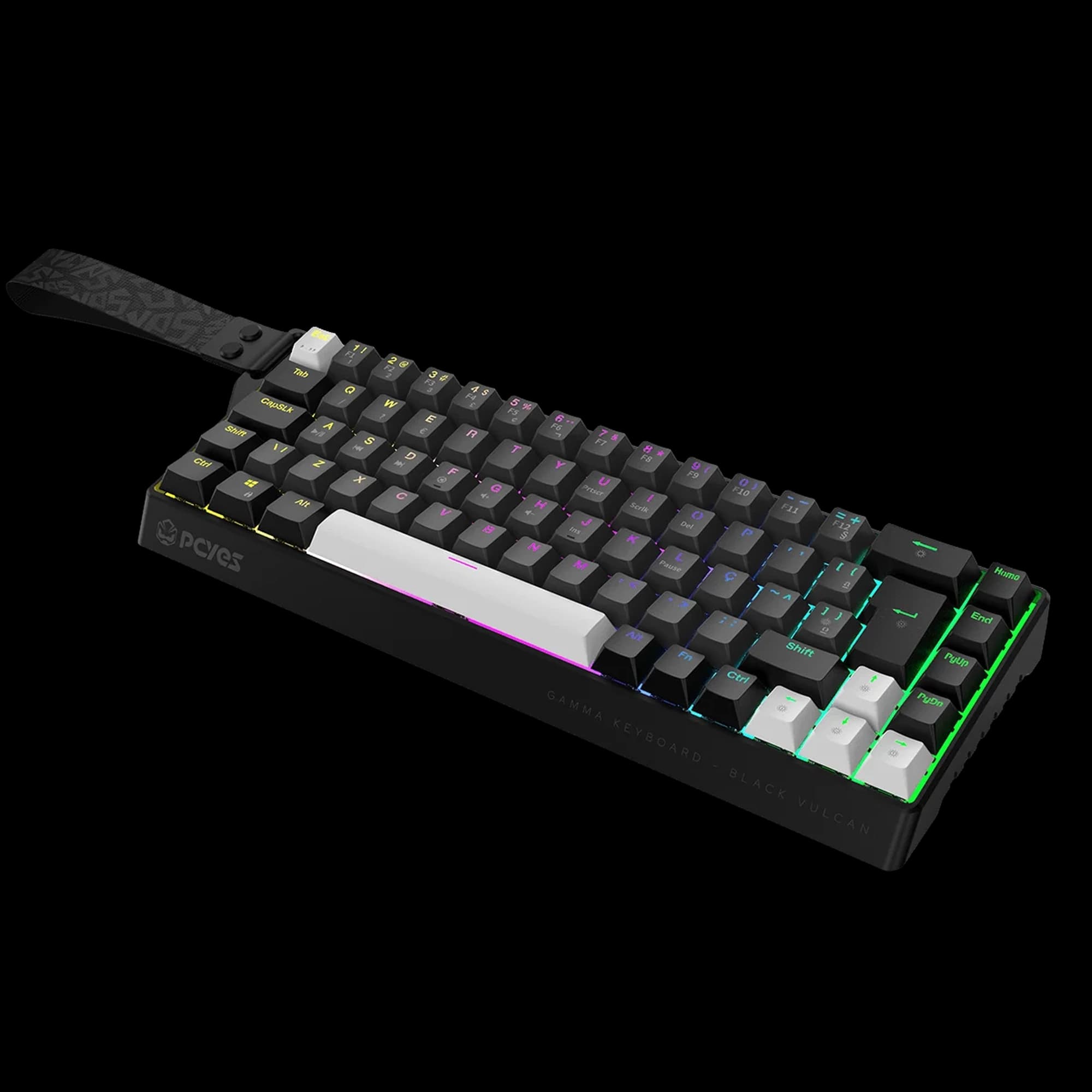 TECLADO GAMER MAGNETICO PCYES GAMMA BLACK VULCAN, 800HZ USB RAPID TRIGGER 0,01 - LED RGB - PMGMBV