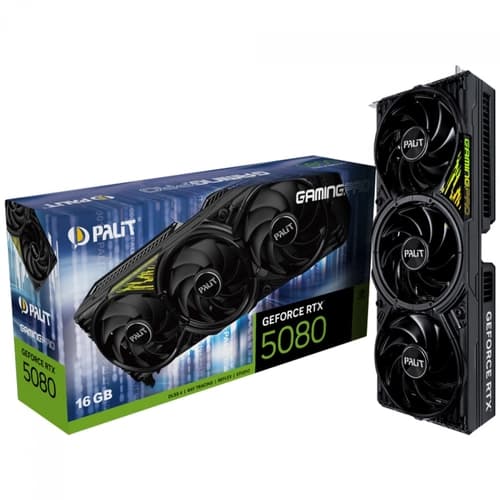 PLACA DE VIDEO GEFORCE RTX 5080 16GB PALIT GAMINGPRO V1, GDDR7, DLSS, RAY TRACING, 256 BITS