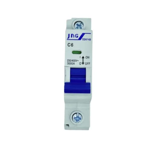 Mini disjuntor unipolar 6Amp., curva C, 3Ka., DZ4763 1P 6A