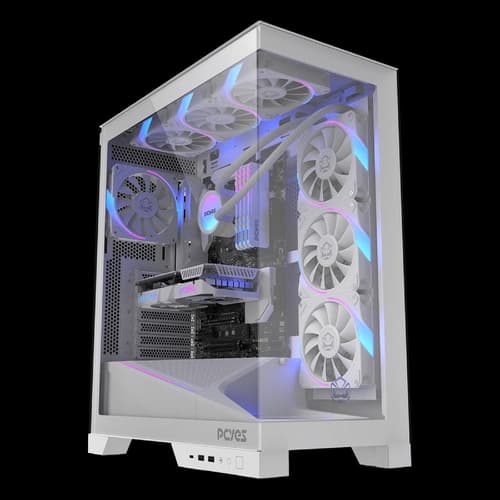 GABINETE GAMER PCYES FORCEFIELD FLOW WHITE GHOST GFFFWG